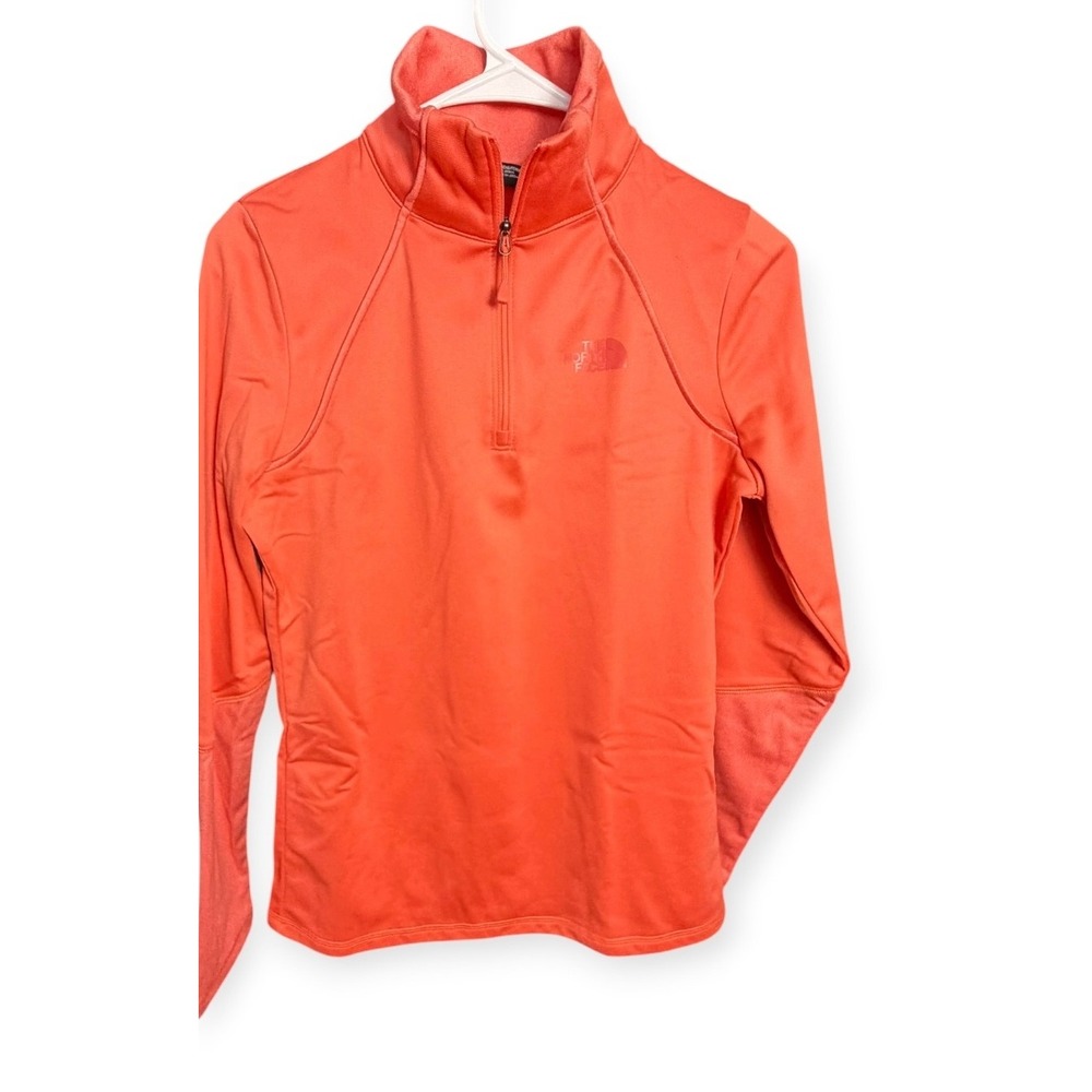 The North Face Womens Small Coral Orange Quarter Zip Pullover Active Top